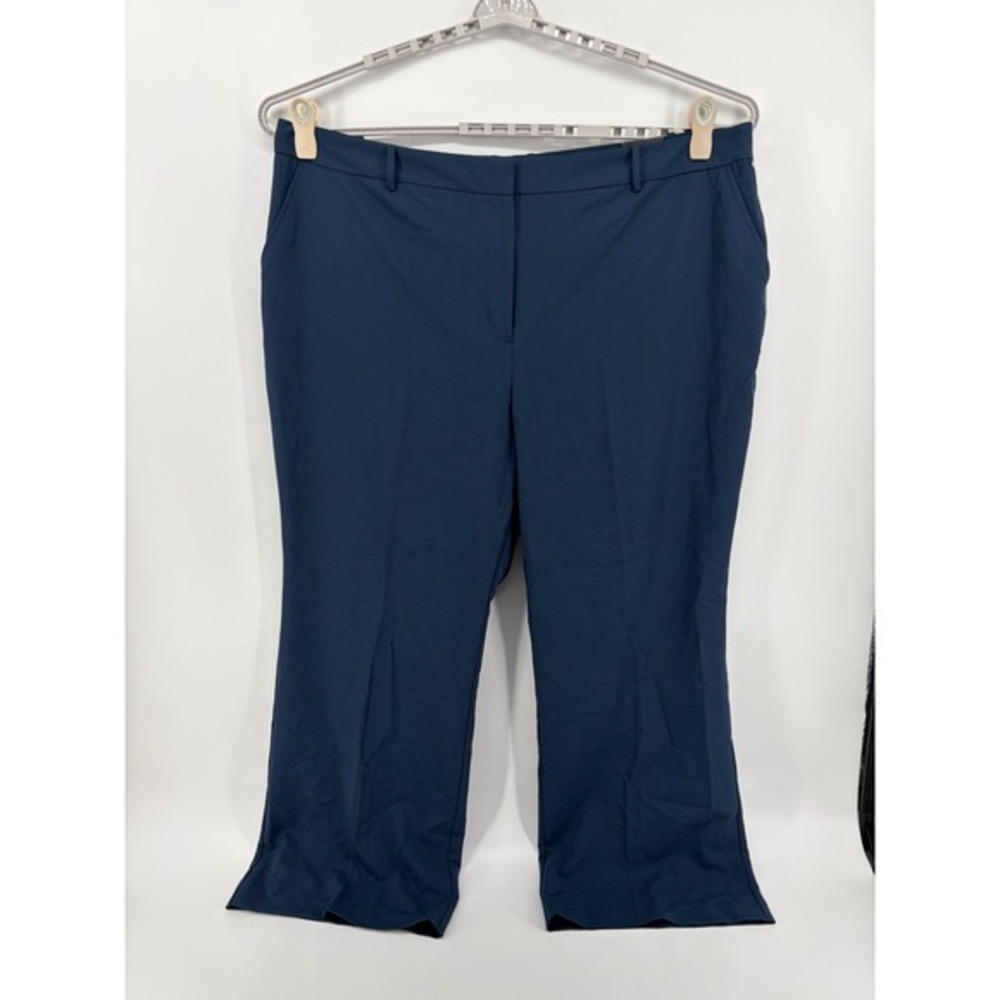Worthington‎ Women Curvy Trouser High Rise Navy Blue Pants Size 24W
